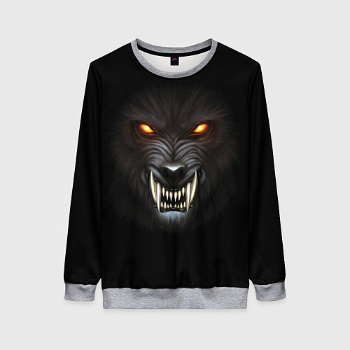 Женский свитшот Злой Волк / 3D-Меланж – фото 1