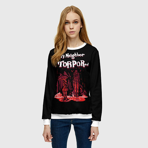 Женский свитшот Мой сосед в торпоре / 3D-Белый – фото 3
