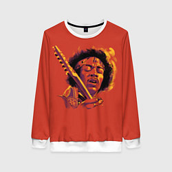 Свитшот женский Джимми Хендрикс, цвет: 3D-белый