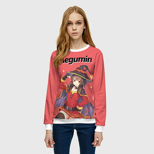 Женский свитшот Megumin / 3D-Белый – фото 3