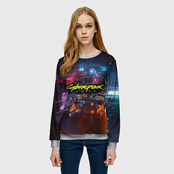 Свитшот женский Найт сити, цвет: 3D-меланж — фото 2