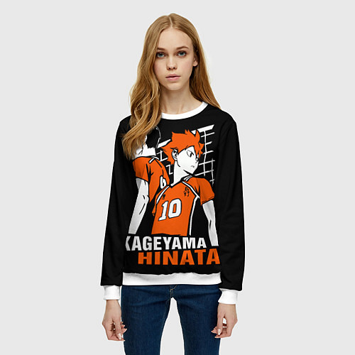 Женский свитшот Haikyuu Hinata Kageyama / 3D-Белый – фото 3