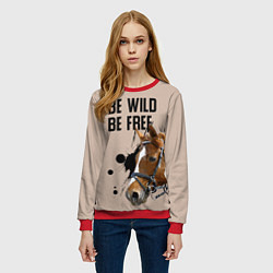 Свитшот женский Be wild be free, цвет: 3D-красный — фото 2