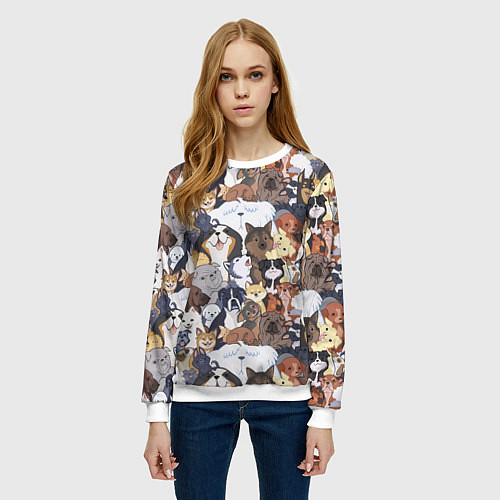 Женский свитшот Dogs / 3D-Белый – фото 3