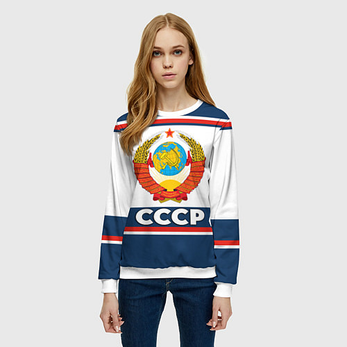 Женский свитшот СССР / 3D-Белый – фото 3