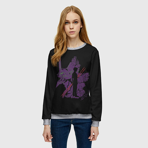 Женский свитшот Евангилион / 3D-Меланж – фото 3