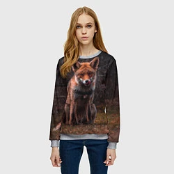 Свитшот женский Хищная лисица, цвет: 3D-меланж — фото 2