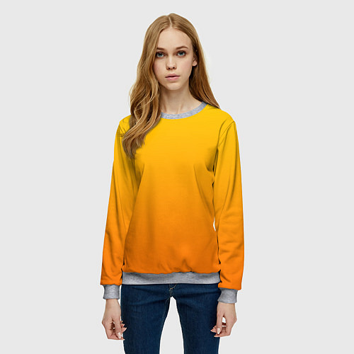 Женский свитшот Оранжевый градиент / 3D-Меланж – фото 3