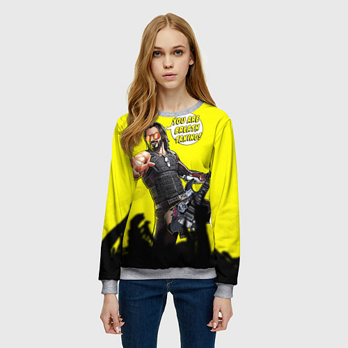 Женский свитшот Cyberpunk 2077 Breathtaking / 3D-Меланж – фото 3