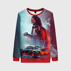 Свитшот женский Cyberpunk 2077 Джонни и Порш, цвет: 3D-красный