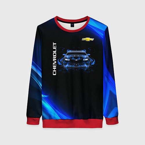 Женский свитшот Chevrolet / 3D-Красный – фото 1