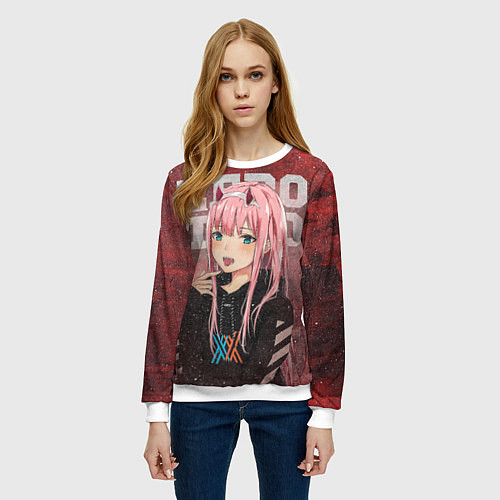 Женский свитшот Zero Two / 3D-Белый – фото 3