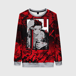 Свитшот женский Клинок рассекающий демонов, цвет: 3D-меланж