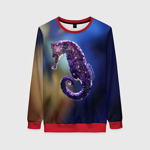 Женский свитшот Морской конёк / 3D-Красный – фото 1