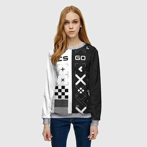 Женский свитшот Printstream Поток информации / 3D-Меланж – фото 3