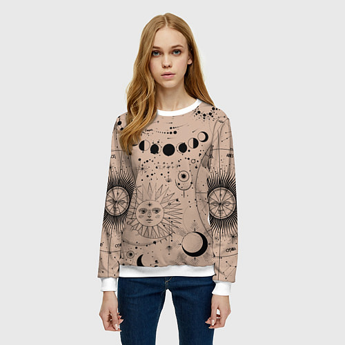 Женский свитшот Звездное небо / 3D-Белый – фото 3