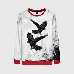 Свитшот женский Gothic crows, цвет: 3D-красный