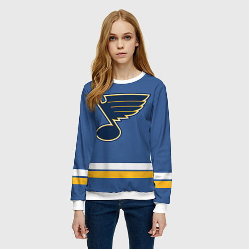 Женский свитшот Сент-Луис Блюз Форма1 / 3D-Белый – фото 3