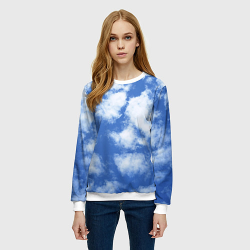 Женский свитшот ОБЛАКА / 3D-Белый – фото 3