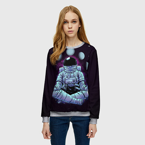 Женский свитшот Космическое Расслабление / 3D-Меланж – фото 3
