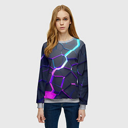 Свитшот женский НЕОНОВЫЙ РАЗЛОМ 3Д РАЗЛОМ, цвет: 3D-меланж — фото 2