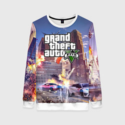Свитшот женский ЭКШЕН Grand Theft Auto V, цвет: 3D-белый