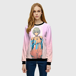 Свитшот женский Rei Ayanami, цвет: 3D-черный — фото 2