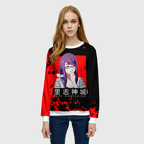 Женский свитшот RIZE KAMISHIRO Tokyo Ghoul / 3D-Белый – фото 3