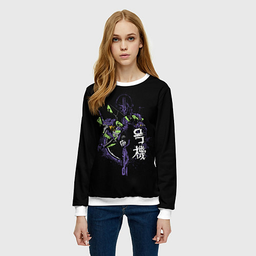 Женский свитшот ЕВАНГЕЛИОН EVANGELION / 3D-Белый – фото 3