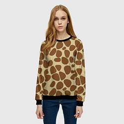 Свитшот женский Шкура жирафа, цвет: 3D-черный — фото 2