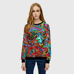 Свитшот женский Яркая абстракция bright abstraction, цвет: 3D-черный — фото 2