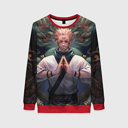 Свитшот женский МАГИЧЕСКАЯ БИТВА SUKUNA, цвет: 3D-красный