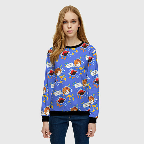 Женский свитшот Тарталья на обеде / 3D-Черный – фото 3