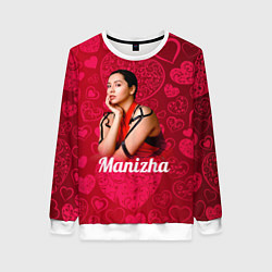 Свитшот женский Manizha Сердечки, цвет: 3D-белый