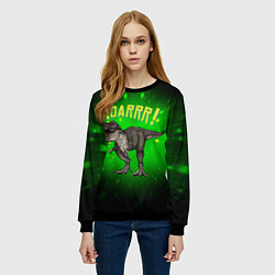 Свитшот женский Roarrr! Динозавр T-rex, цвет: 3D-черный — фото 2