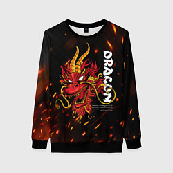 Свитшот женский Dragon Огненный дракон, цвет: 3D-черный