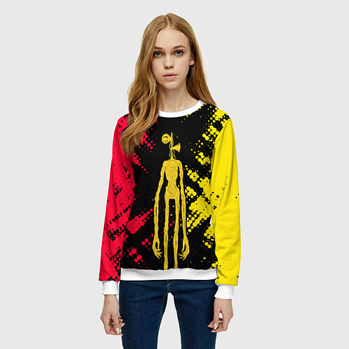 Женский свитшот СИРЕНОГОЛОВЫЙ / 3D-Белый – фото 3