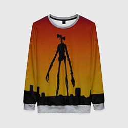 Свитшот женский СИРЕНОГОЛОВЫЙ МОНСТР, цвет: 3D-меланж