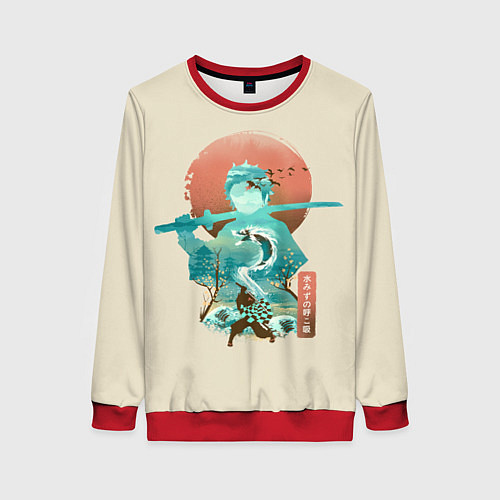 Женский свитшот Demon Slayer Tanjiro / 3D-Красный – фото 1