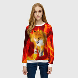 Свитшот женский Fire Fox, цвет: 3D-белый — фото 2