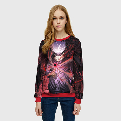 Женский свитшот Магическая битва / 3D-Красный – фото 3