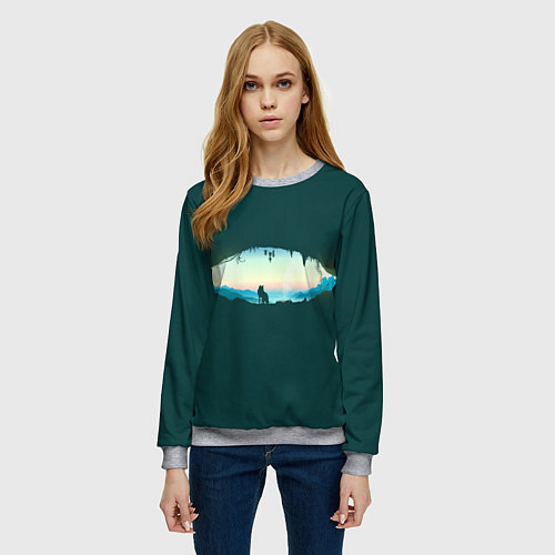 Женский свитшот Глаз природы / 3D-Меланж – фото 3