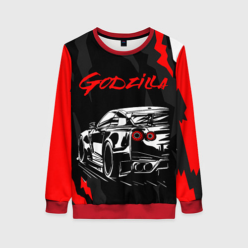 Женский свитшот NISSAN GT-R GODZILLA / 3D-Красный – фото 1