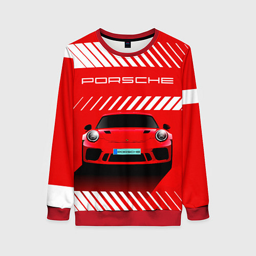 Женский свитшот PORSCHE ПОРШЕ RED STYLE / 3D-Красный – фото 1