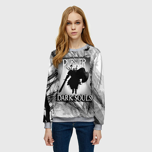 Женский свитшот DARK SOULS ТЁМНЫЙ МИР / 3D-Меланж – фото 3
