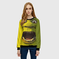 Свитшот женский Shrek is Yelling, цвет: 3D-черный — фото 2