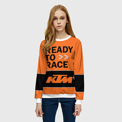 Свитшот женский KTM READY TO RACE Z, цвет: 3D-белый — фото 2