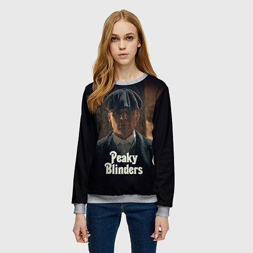 Женский свитшот Острые Козырьки Томас Шелби / 3D-Меланж – фото 3