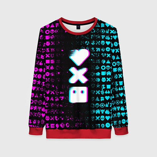 Женский свитшот ЛЮБОВЬ СМЕРТЬ И РОБОТЫ / 3D-Красный – фото 1