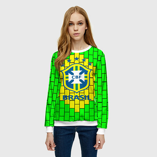 Женский свитшот Сборная Бразилии / 3D-Белый – фото 3